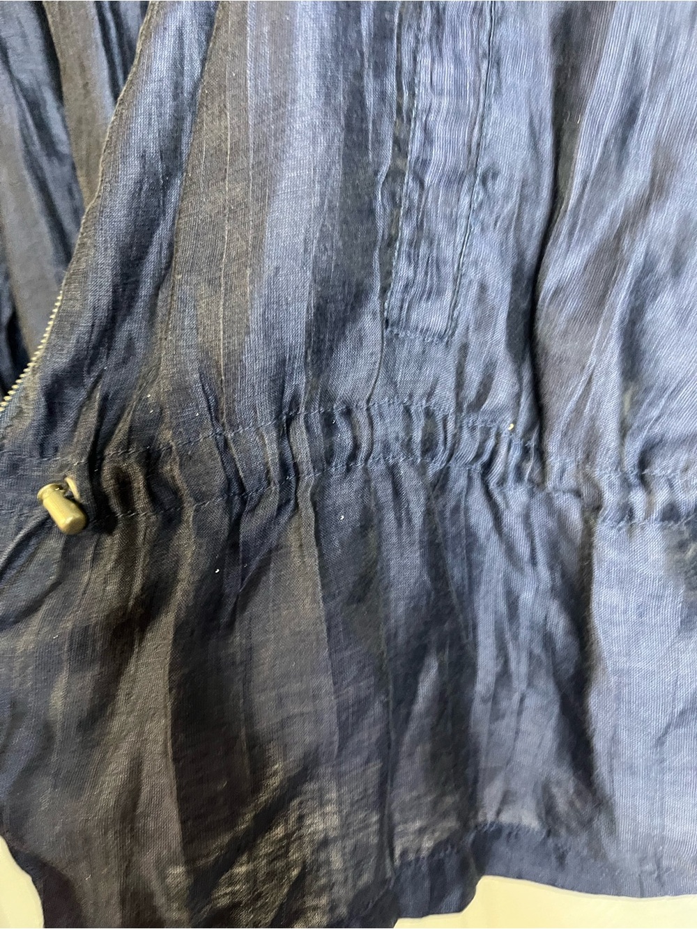 Ruby Rd. Iridescent Navy Zip-Front Utility Jacket - Picture 4 of 5